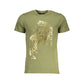Cavalli Class Green Cotton T-Shirt Mens T-Shirt