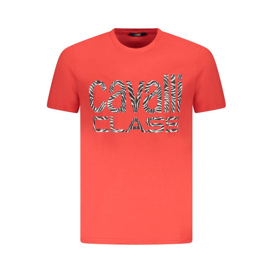 Cavalli Class Red Cotton Men T-Shirt Mens T-Shirt