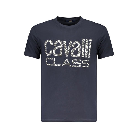 Cavalli Class Blue Cotton Men T-Shirt Mens T-Shirt