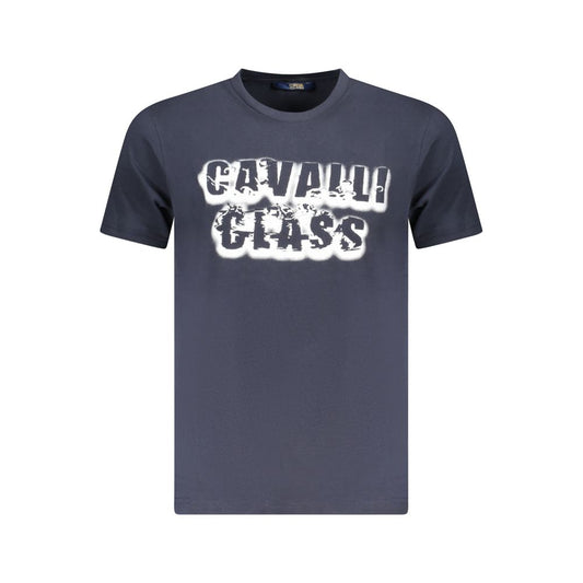 Cavalli Class Blue Cotton Men T-Shirt Mens T-Shirt