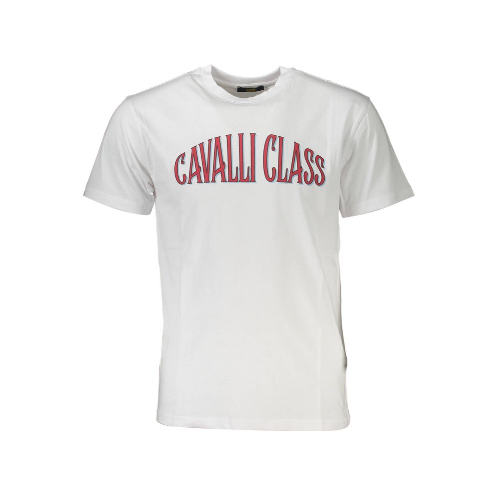 Cavalli Class White Cotton Men T-Shirt Mens T-Shirt
