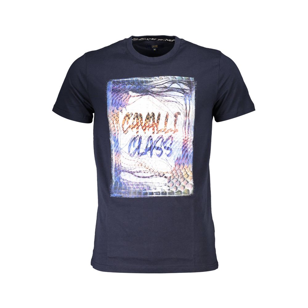 Cavalli Class Blue Cotton Men T-Shirt Mens T-Shirt