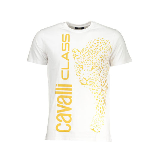 Cavalli Class White Cotton T-Shirt Mens T-Shirt