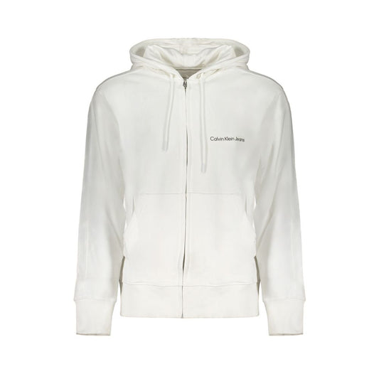 Calvin Klein White Cotton Men's Hooded Sweater Mens Sweater