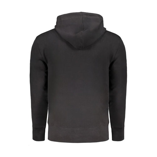 Calvin Klein Black Cotton Men Sweater with Hood and Central Pockets Mens Sweater