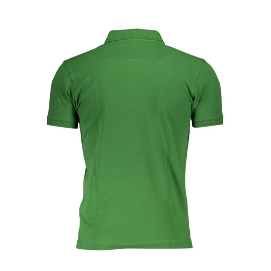 La Martina Sleek Green Slim Fit Polo with Contrast Detail Mens T-Shirt