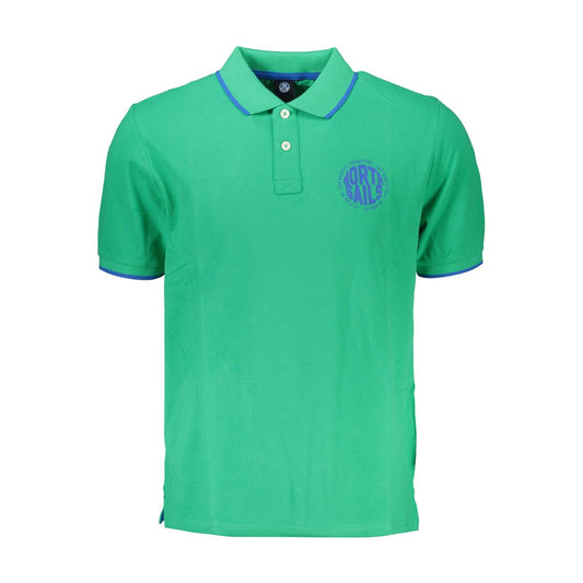North Sails Green Cotton Polo Shirt Mens T-Shirt