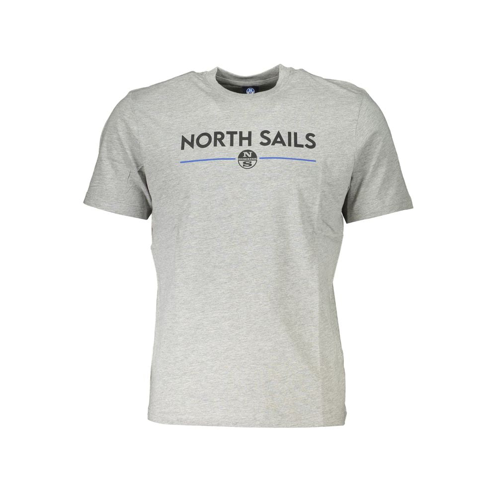 North Sails Gray Cotton T-Shirt Mens T-Shirt