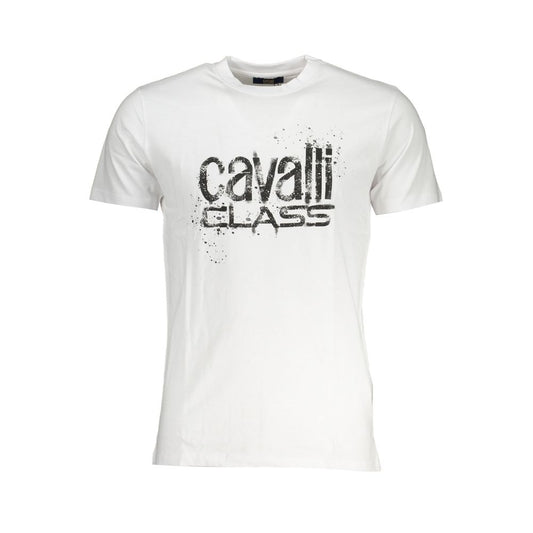Cavalli Class White Cotton T-Shirt Mens T-Shirt