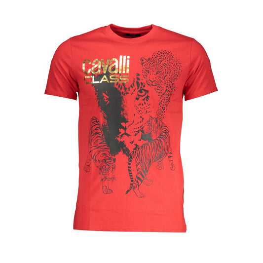 Cavalli Class Red Cotton T-Shirt Mens T-Shirt