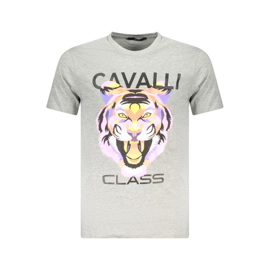Cavalli Class Brown Cotton Men T-Shirt Mens T-Shirt