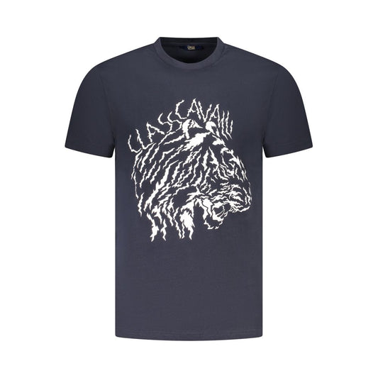 Cavalli Class Blue Cotton Men T-Shirt Mens T-Shirt