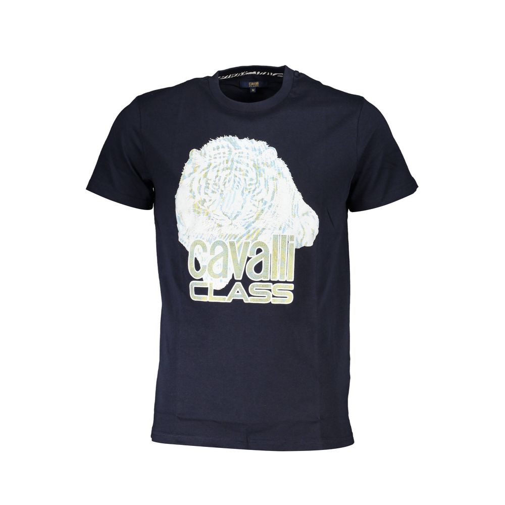 Cavalli Class Blue Cotton Men T-Shirt Mens T-Shirt