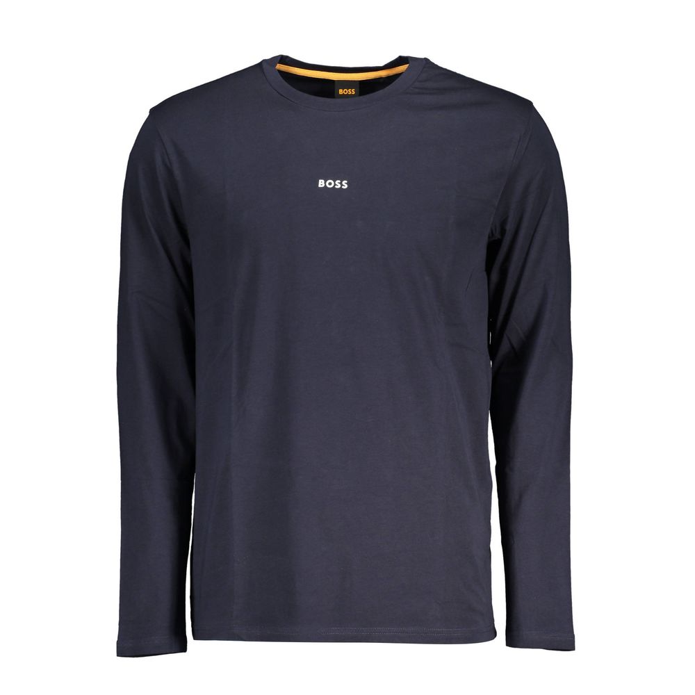Hugo Boss Blue Cotton Men T-Shirt Mens T-Shirt