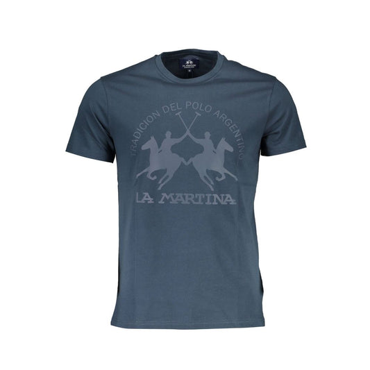 La Martina Blue Cotton Men T-Shirt Mens T-Shirt