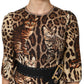 Dolce & Gabbana Brown Leopard Print Belted A-line Midi Dress