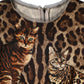 Dolce & Gabbana Brown Leopard Print Belted A-line Midi Dress