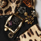 Dolce & Gabbana Brown Leopard Print Belted A-line Midi Dress