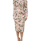 Dolce & Gabbana Pink Lily Viscose Sheath Stretch Midi Dress