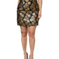 Dolce & Gabbana Black Gold Floral Print Jacquard Mini Skirt