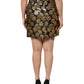 Dolce & Gabbana Black Gold Floral Print Jacquard Mini Skirt