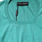 Dolce & Gabbana Aqua Blue Silk Short Sleeves Square Neck Top