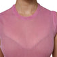 Dolce & Gabbana Pink Polyester Sleeveless Round Neck Tank Top