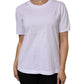 Dolce & Gabbana White Cotton Short Sleeve Round Neck T-shirt