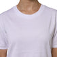 Dolce & Gabbana White Cotton Short Sleeve Round Neck T-shirt