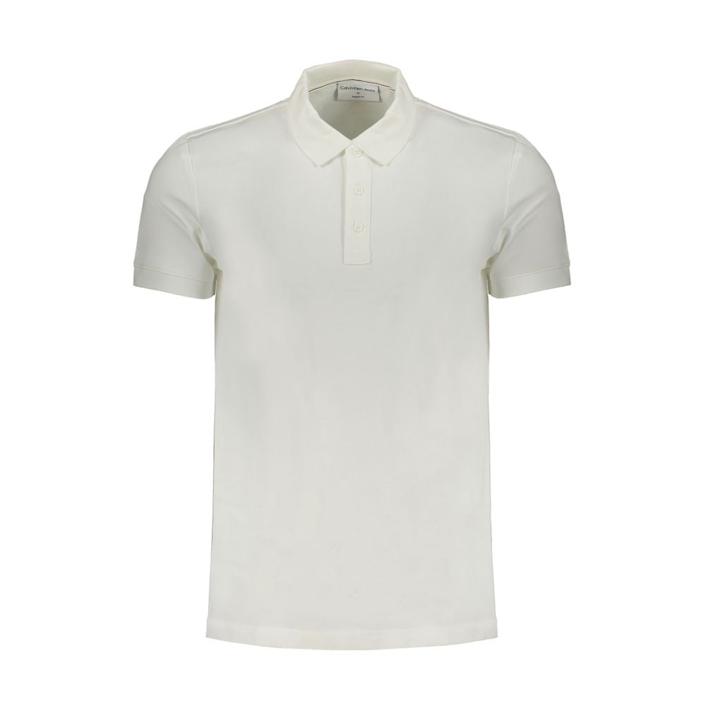 Calvin Klein White Cotton Polo Shirt Mens T-Shirt