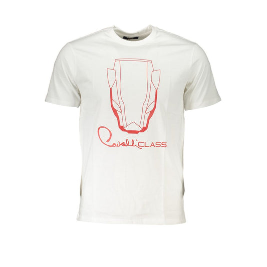 Cavalli Class White Cotton T-Shirt Mens T-Shirt