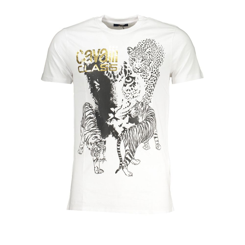 Cavalli Class White Cotton T-Shirt Mens T-Shirt