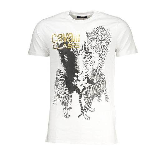 Cavalli Class White Cotton T-Shirt Mens T-Shirt