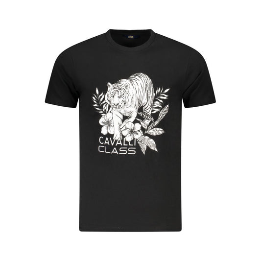 Cavalli Class Black Cotton Men T-Shirt Mens T-Shirt