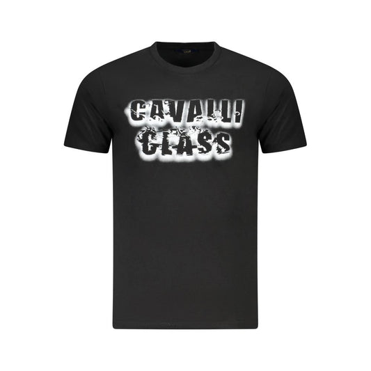 Cavalli Class Black Cotton Men T-Shirt Mens T-Shirt
