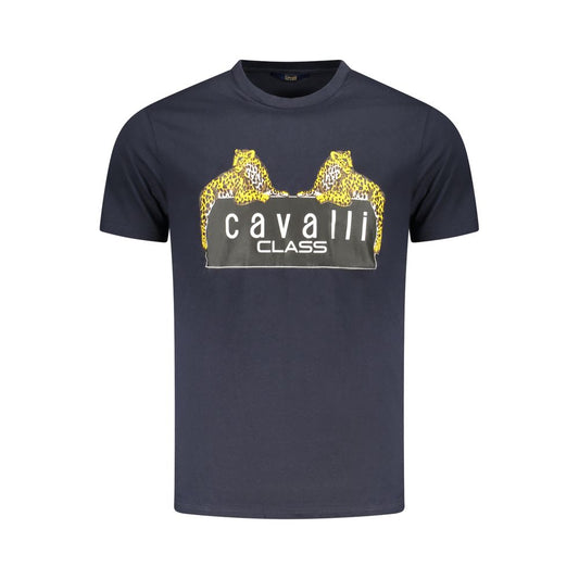 Cavalli Class Blue Cotton Men T-Shirt Mens T-Shirt