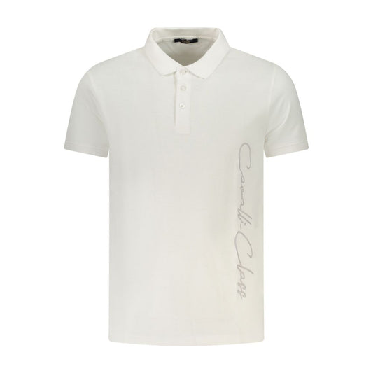 Cavalli Class White Cotton Polo Shirt
