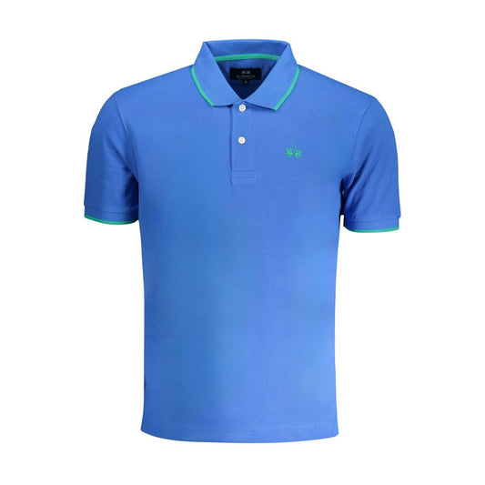 La Martina Blue Cotton Polo Shirt Mens T-Shirt