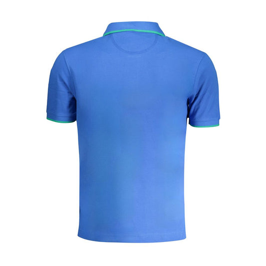 La Martina Blue Cotton Polo Shirt Mens T-Shirt