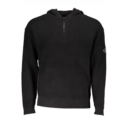 Calvin Klein Sleek Cotton Hooded Sweater with Logo Detail Mens Sweater