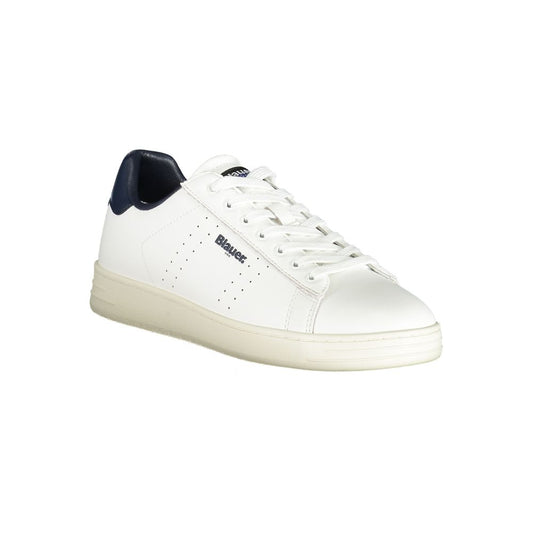 Blauer White Polyester Sneaker