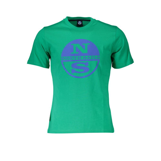 North Sails Green Cotton Men T-Shirt Mens T-Shirt