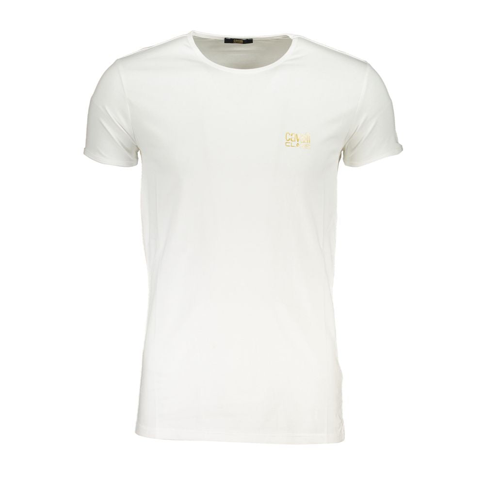 Cavalli Class White Cotton T-Shirt Mens T-Shirt
