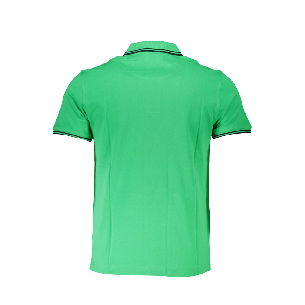 Harmont & Blaine Chic Green Cotton Polo with Contrast Detailing Mens T-Shirt