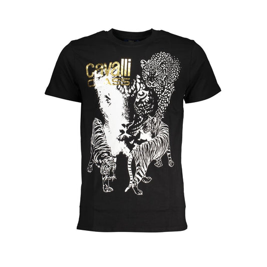 Cavalli Class Black Cotton T-Shirt Mens T-Shirt