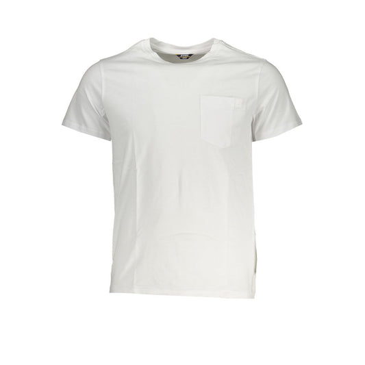 K-WAY Elegant White Cotton T-Shirt with Pocket Detail Mens T-Shirt