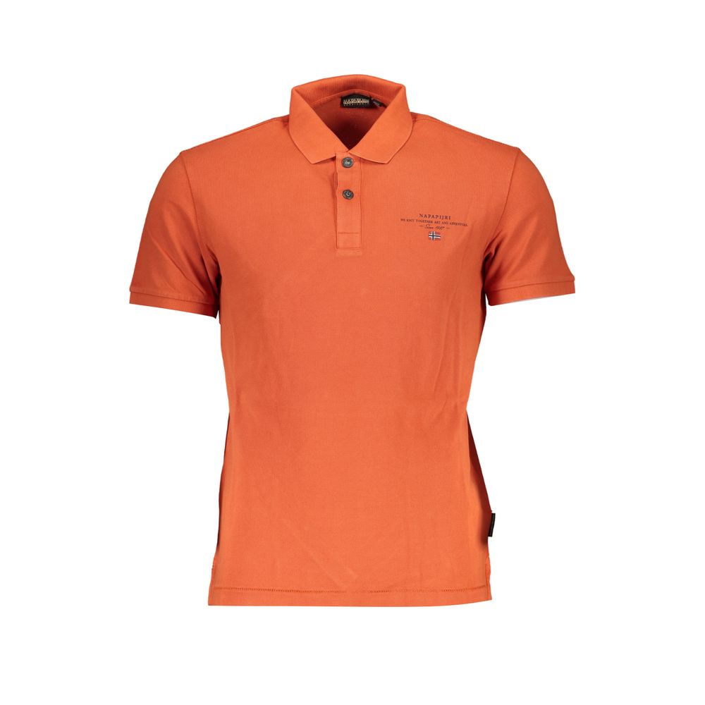 Napapijri Orange Cotton Polo Shirt Mens T-Shirt