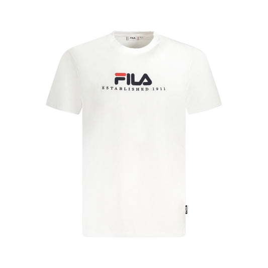 Fila White Cotton Unisex T-Shirt Mens T-Shirt
