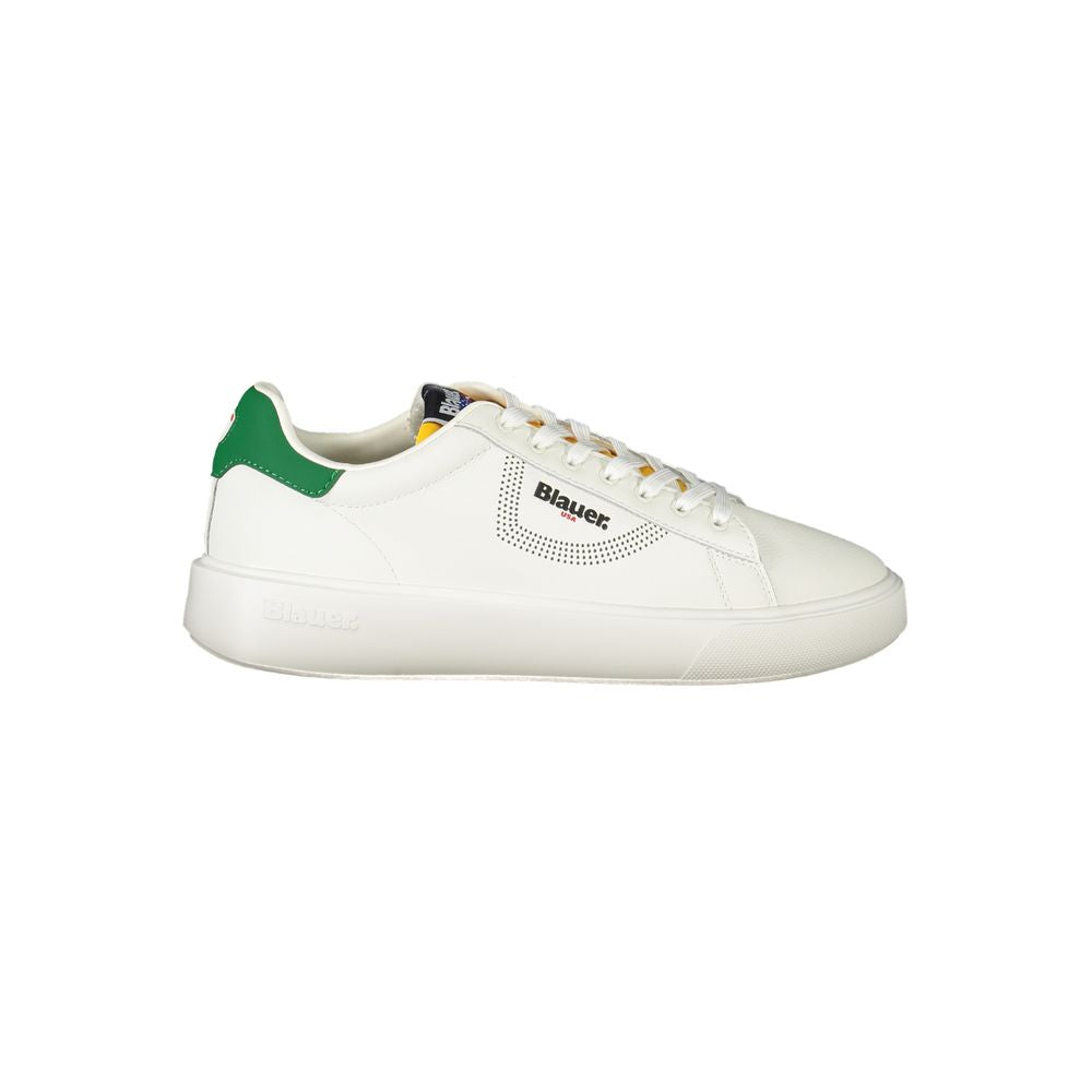 Blauer White Polyester Sneaker