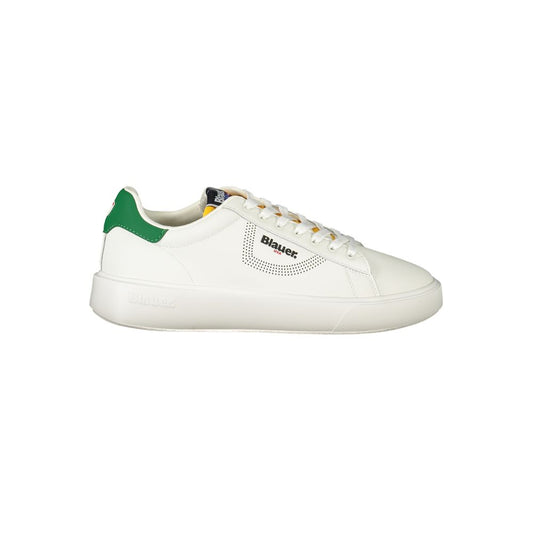 Blauer White Polyester Sneaker